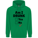 Am I Drunk Funny Beer Alcohol Wine Guiness Mens 80% Cotton Hoodie Irish Green