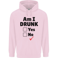 Am I Drunk Funny Beer Alcohol Wine Guiness Mens 80% Cotton Hoodie Light Pink