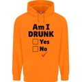 Am I Drunk Funny Beer Alcohol Wine Guiness Mens 80% Cotton Hoodie Orange