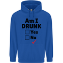 Am I Drunk Funny Beer Alcohol Wine Guiness Mens 80% Cotton Hoodie Royal Blue