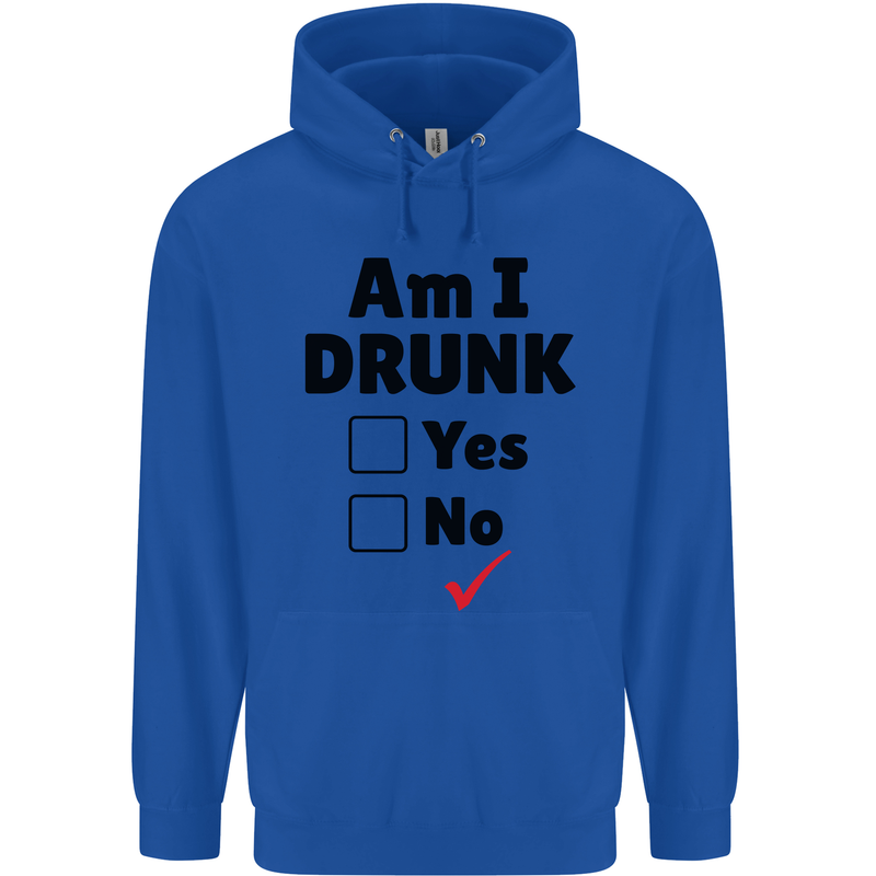 Am I Drunk Funny Beer Alcohol Wine Guiness Mens 80% Cotton Hoodie Royal Blue