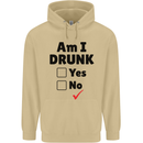 Am I Drunk Funny Beer Alcohol Wine Guiness Mens 80% Cotton Hoodie Sand