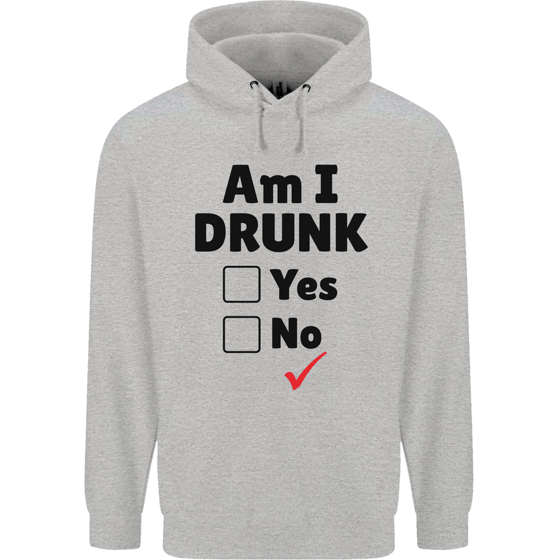 Am I Drunk Funny Beer Alcohol Wine Guiness Mens 80% Cotton Hoodie Sports Grey