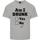 Am I Drunk Funny Beer Alcohol Wine Guiness Mens Cotton T-Shirt Tee Top Sports Grey