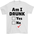 Am I Drunk Funny Beer Alcohol Wine Guiness Mens T-Shirt 100% Cotton White