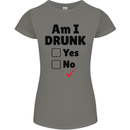 Am I Drunk Funny Beer Alcohol Wine Guiness Womens Petite Cut T-Shirt Charcoal
