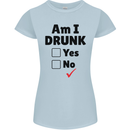 Am I Drunk Funny Beer Alcohol Wine Guiness Womens Petite Cut T-Shirt Light Blue