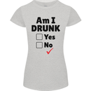 Am I Drunk Funny Beer Alcohol Wine Guiness Womens Petite Cut T-Shirt Sports Grey