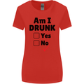 Am I Drunk Funny Beer Alcohol Wine Guiness Womens Wider Cut T-Shirt Red