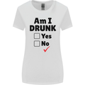 Am I Drunk Funny Beer Alcohol Wine Guiness Womens Wider Cut T-Shirt White