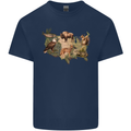 American Animals USA Eagle Buffalo Fish Wolf Kids T-Shirt Childrens Navy Blue