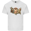 American Animals USA Eagle Buffalo Fish Wolf Kids T-Shirt Childrens White