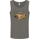 American Animals USA Eagle Buffalo Fish Wolf Mens Vest Tank Top Charcoal