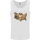 American Animals USA Eagle Buffalo Fish Wolf Mens Vest Tank Top White
