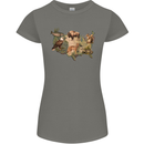 American Animals USA Eagle Buffalo Fish Wolf Womens Petite Cut T-Shirt Charcoal