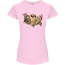 American Animals USA Eagle Buffalo Fish Wolf Womens Petite Cut T-Shirt Light Pink