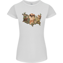 American Animals USA Eagle Buffalo Fish Wolf Womens Petite Cut T-Shirt White