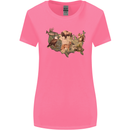 American Animals USA Eagle Buffalo Fish Wolf Womens Wider Cut T-Shirt Azalea