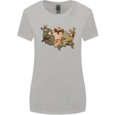 American Animals USA Eagle Buffalo Fish Wolf Womens Wider Cut T-Shirt Sports Grey