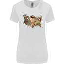 American Animals USA Eagle Buffalo Fish Wolf Womens Wider Cut T-Shirt White