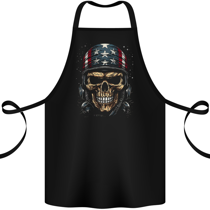 American Bandana Skull USA Biker Cotton Apron 100% Organic Black