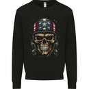 American Bandana Skull USA Biker Kids Sweatshirt Jumper Black