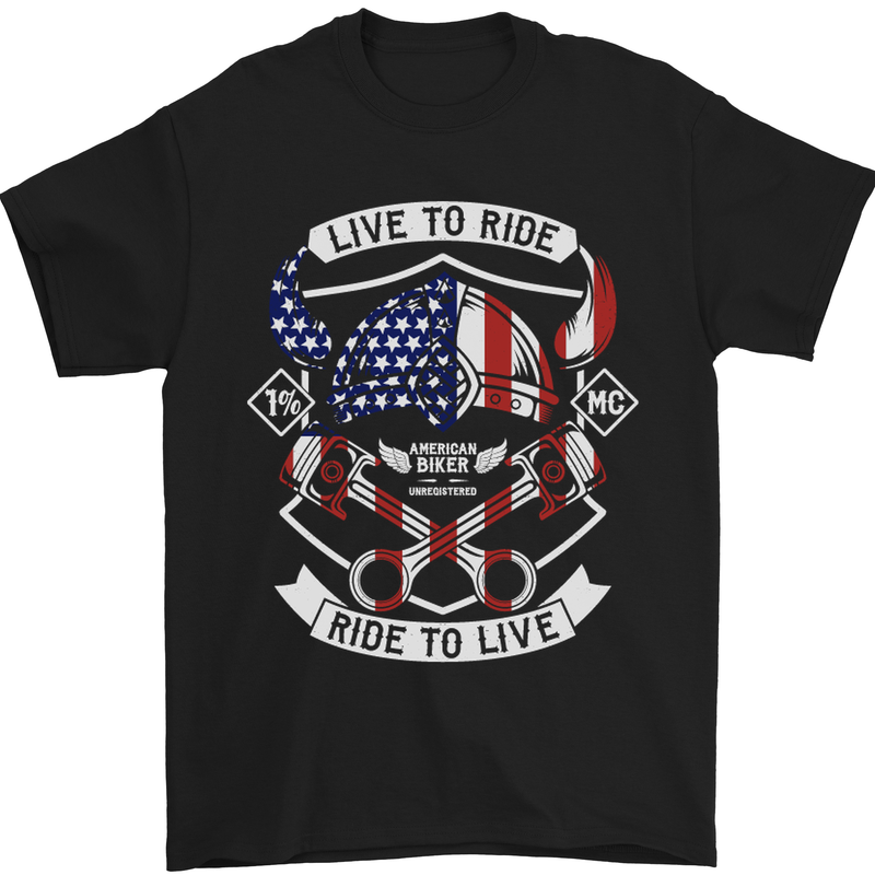 a black t - shirt with a skull and american flag on it