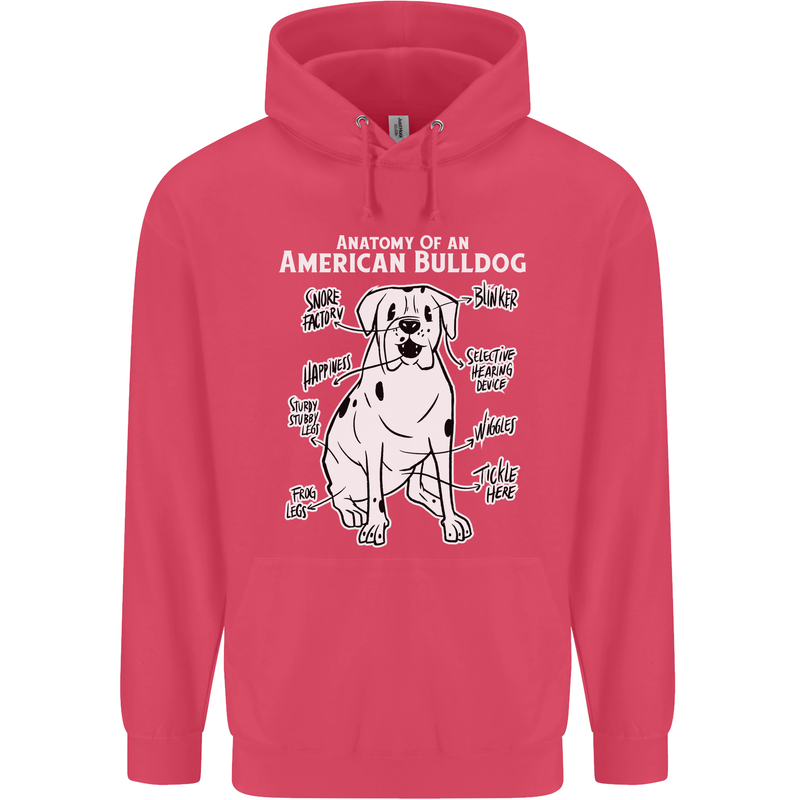 American Bulldog Anatomy Funny Dog Childrens Kids Hoodie Heliconia