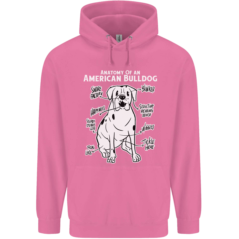 American Bulldog Anatomy Funny Dog Mens 80% Cotton Hoodie Azelea
