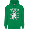 American Bulldog Anatomy Funny Dog Mens 80% Cotton Hoodie Irish Green