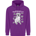 American Bulldog Anatomy Funny Dog Mens 80% Cotton Hoodie Purple