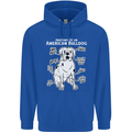American Bulldog Anatomy Funny Dog Mens 80% Cotton Hoodie Royal Blue