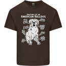American Bulldog Anatomy Funny Dog Mens Cotton T-Shirt Tee Top Dark Chocolate