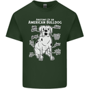 American Bulldog Anatomy Funny Dog Mens Cotton T-Shirt Tee Top Forest Green
