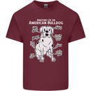 American Bulldog Anatomy Funny Dog Mens Cotton T-Shirt Tee Top Maroon