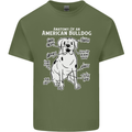 American Bulldog Anatomy Funny Dog Mens Cotton T-Shirt Tee Top Military Green