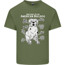 American Bulldog Anatomy Funny Dog Mens Cotton T-Shirt Tee Top Military Green
