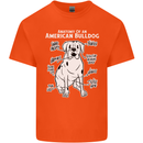 American Bulldog Anatomy Funny Dog Mens Cotton T-Shirt Tee Top Orange