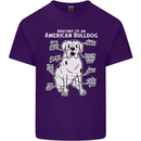 American Bulldog Anatomy Funny Dog Mens Cotton T-Shirt Tee Top Purple