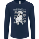 American Bulldog Anatomy Funny Dog Mens Long Sleeve T-Shirt Navy Blue