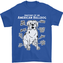 American Bulldog Anatomy Funny Dog Mens T-Shirt 100% Cotton Royal Blue