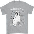 American Bulldog Anatomy Funny Dog Mens T-Shirt 100% Cotton Sports Grey