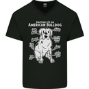 American Bulldog Anatomy Funny Dog Mens V-Neck Cotton T-Shirt Black