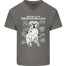American Bulldog Anatomy Funny Dog Mens V-Neck Cotton T-Shirt Charcoal