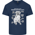 American Bulldog Anatomy Funny Dog Mens V-Neck Cotton T-Shirt Navy Blue