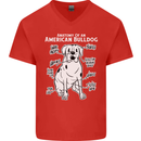 American Bulldog Anatomy Funny Dog Mens V-Neck Cotton T-Shirt Red