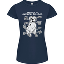 American Bulldog Anatomy Funny Dog Womens Petite Cut T-Shirt Navy Blue