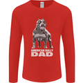 American Bully Dad Funny Fathers Day Dog Mens Long Sleeve T-Shirt Red