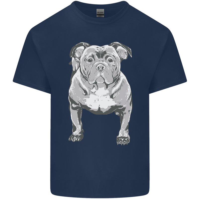 American Bully Striking a Pose Dog Kids T-Shirt Childrens Navy Blue