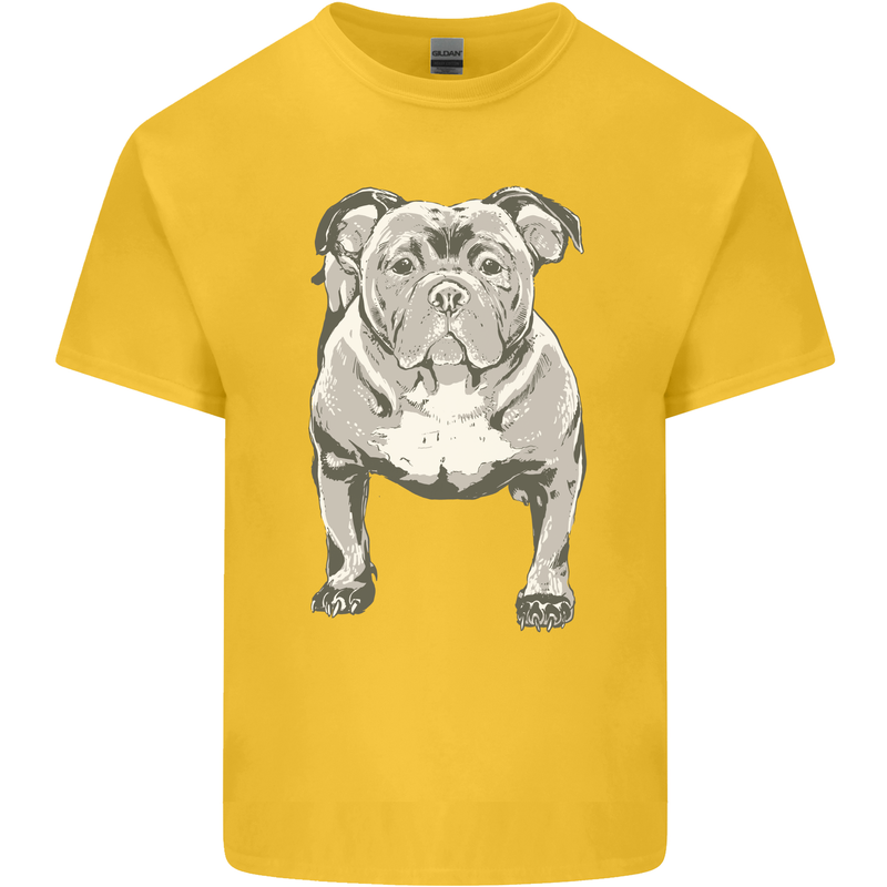 American Bully Striking a Pose Dog Kids T-Shirt Childrens Yellow